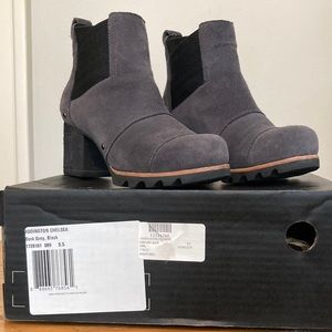 Sorel gray suede ankle boots 5.5